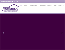 Tablet Screenshot of formularoofing.com